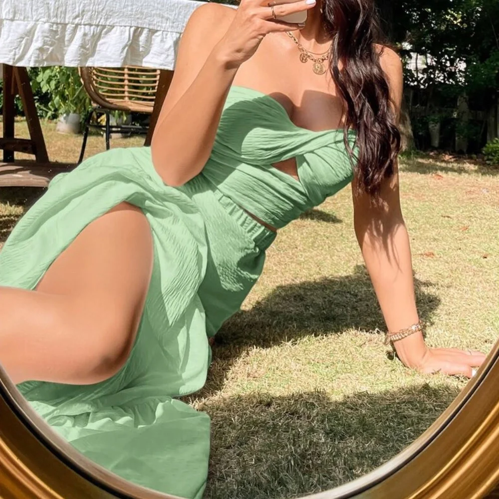 Boho Crop Top Maxi Skirt Set - Picture 8 of 13